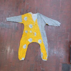 Yellow and Black Patterned Women's Jumpsuit